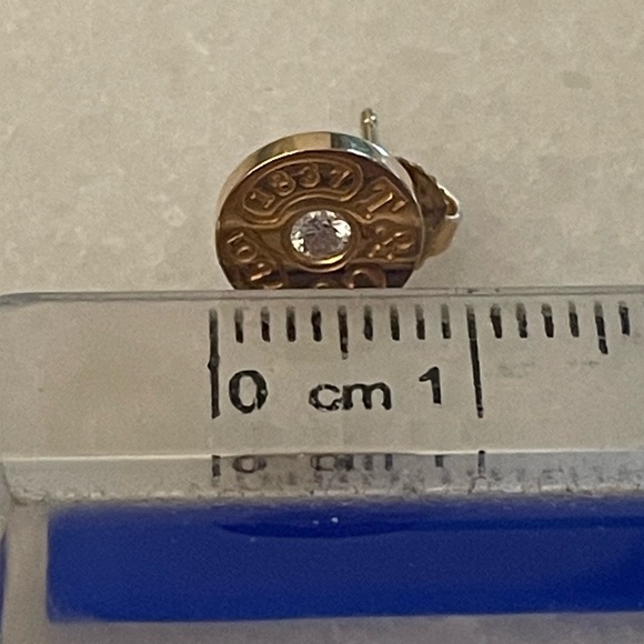 Tiffany & Co. Rose Gold Diamond 1837 Round Stud Earrings - Picture 9 of 9